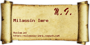 Milassin Imre névjegykártya